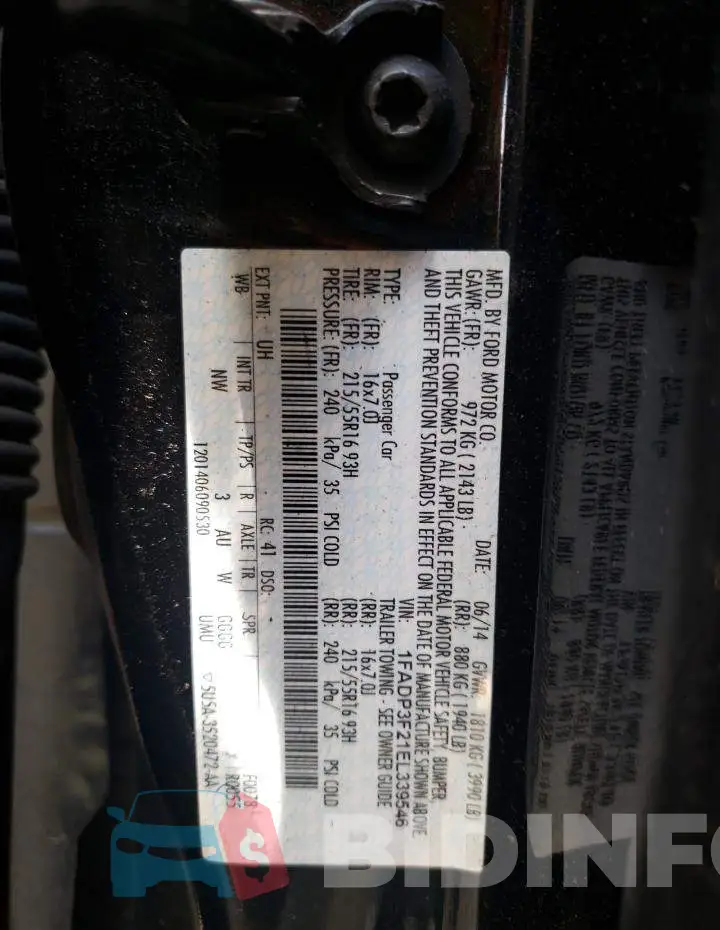 1FADP3F21EL339546 Photo# 12