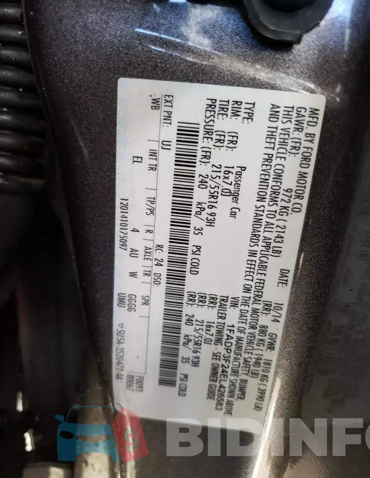 1FADP3F24EL426583 Photo# 12