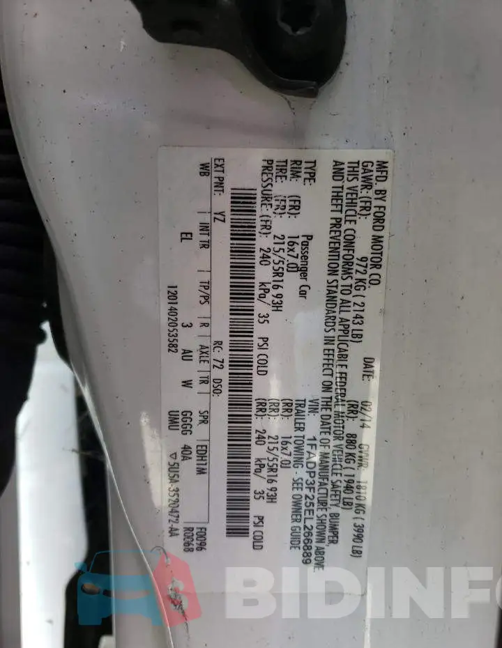 1FADP3F25EL266889 Photo# 12