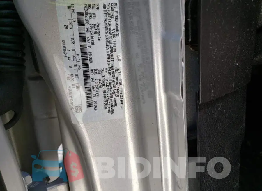 1FADP3F27EL226605 Photo# 12