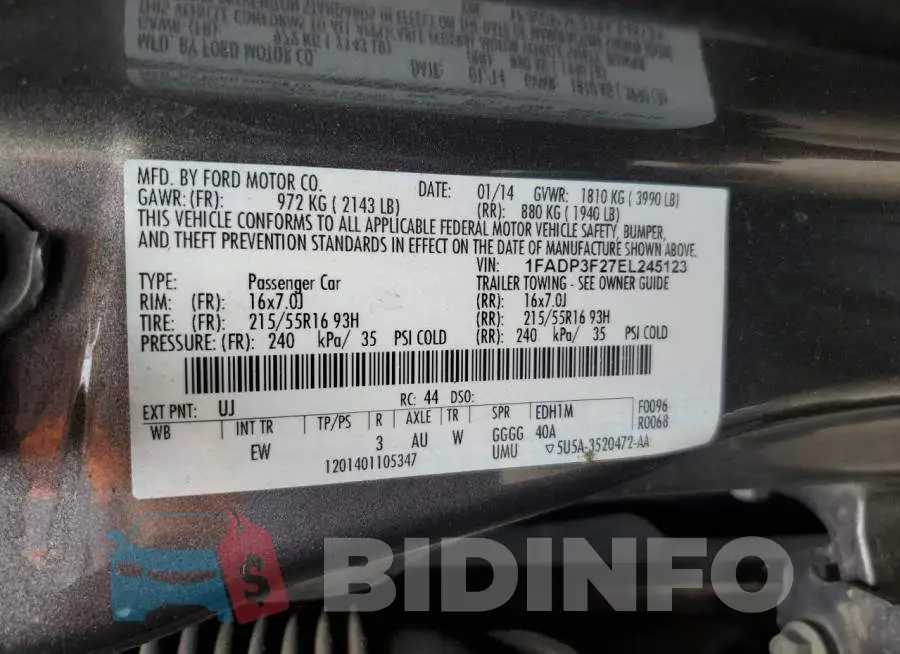1FADP3F27EL245123 Photo# 12