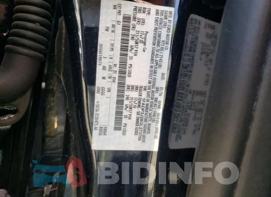 1FADP3J28GL273796 Photo# 12