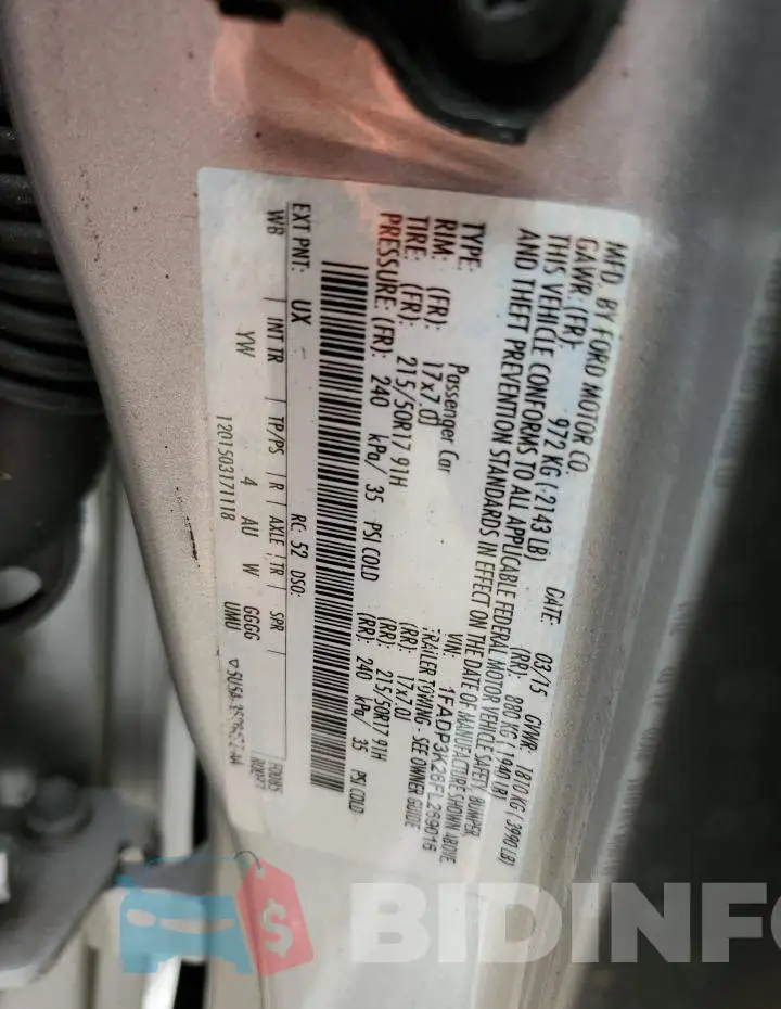1FADP3K26FL269016 Photo# 12