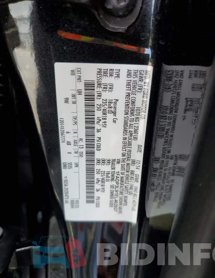 1FADP3L91EL462927 Photo# 12