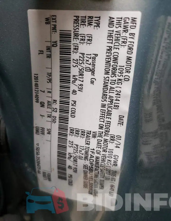 1FADP5BU1EL500528 Photo# 10