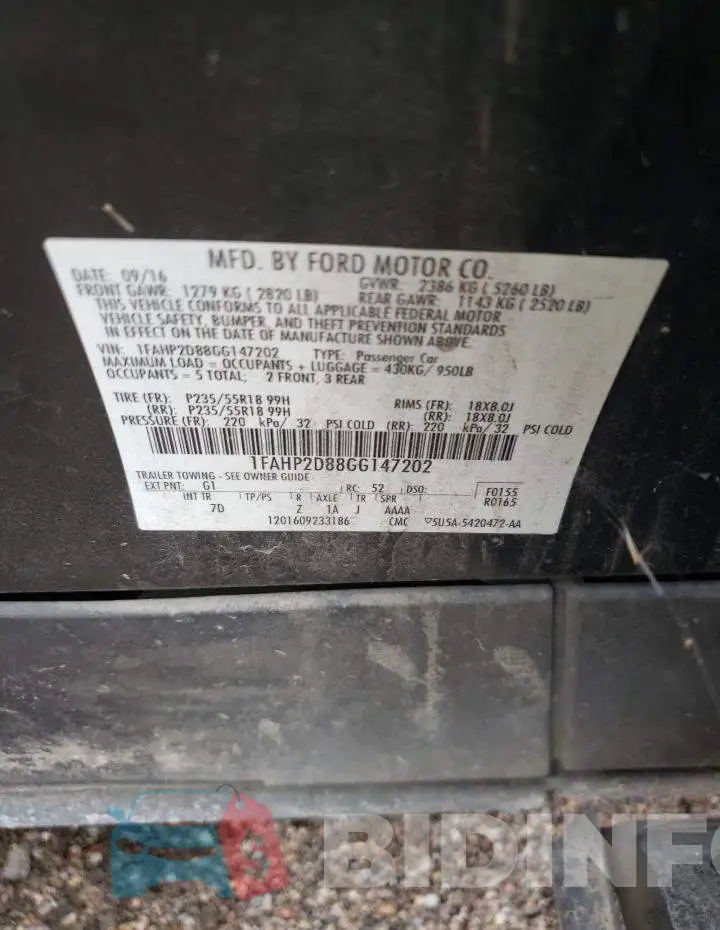 1FAHP2D88GG147202 Photo# 12