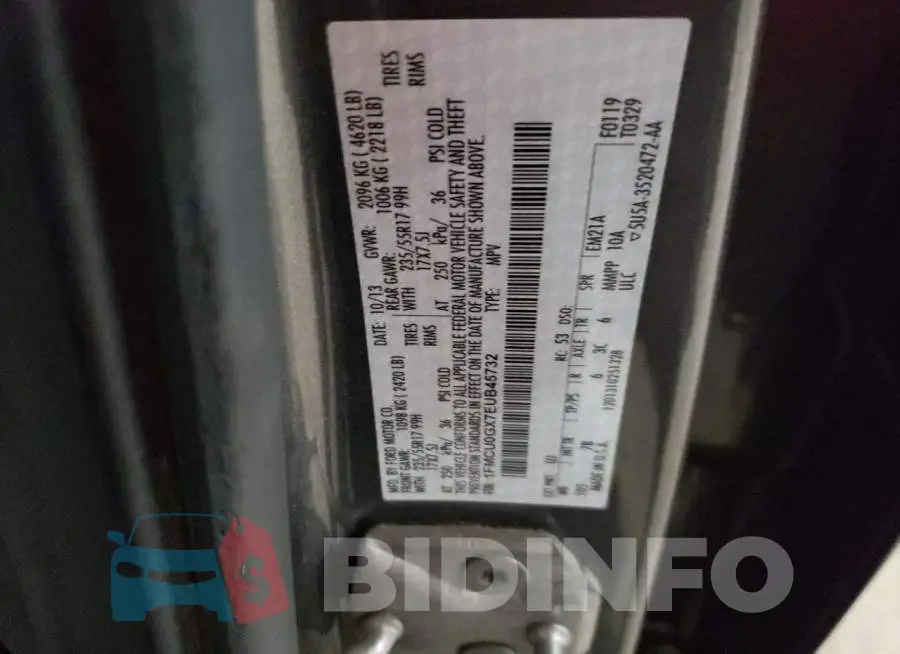 1FMCU0GX7EUB45732 Photo# 13