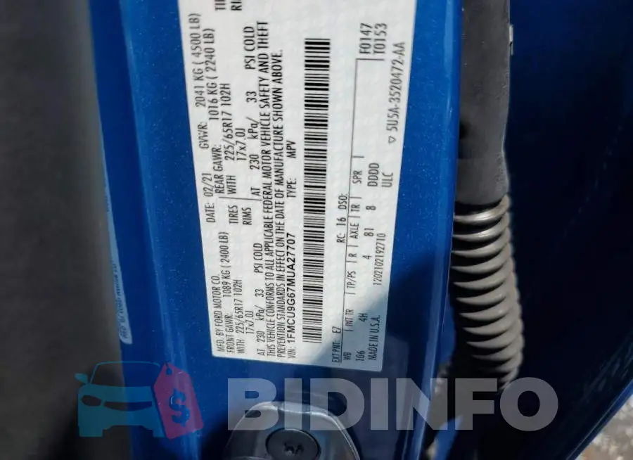 1FMCU9G67MUA27707 Photo# 12