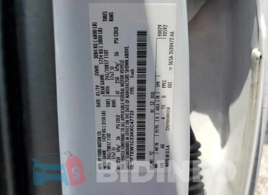1FTEW1C53KKC47733 Photo# 12