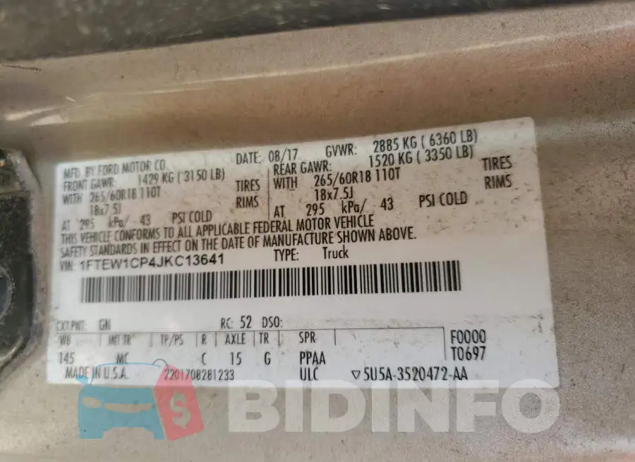 1FTEW1CP4JKC13641 Photo# 12
