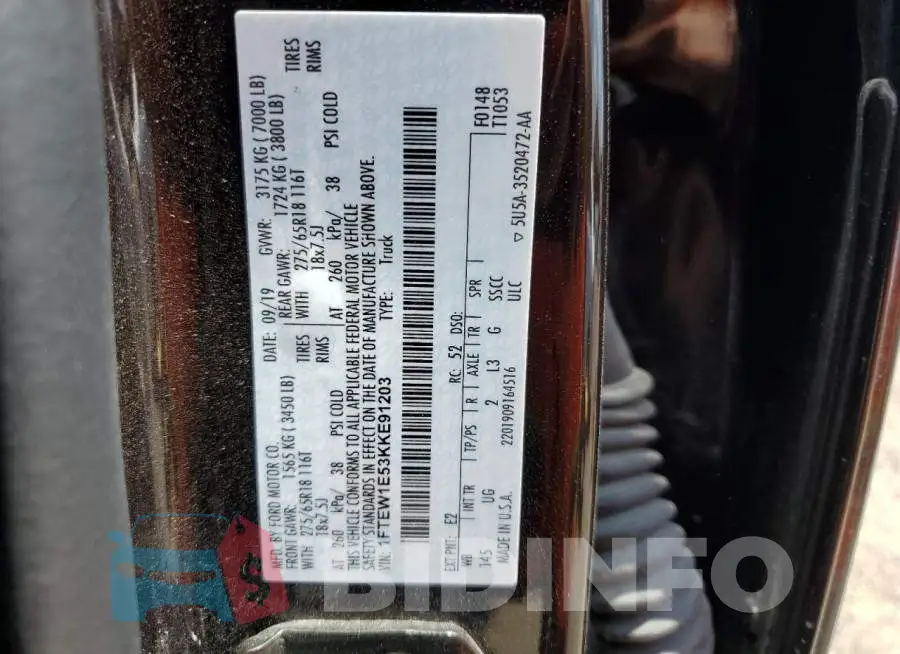 1FTEW1E53KKE91203 Photo# 13