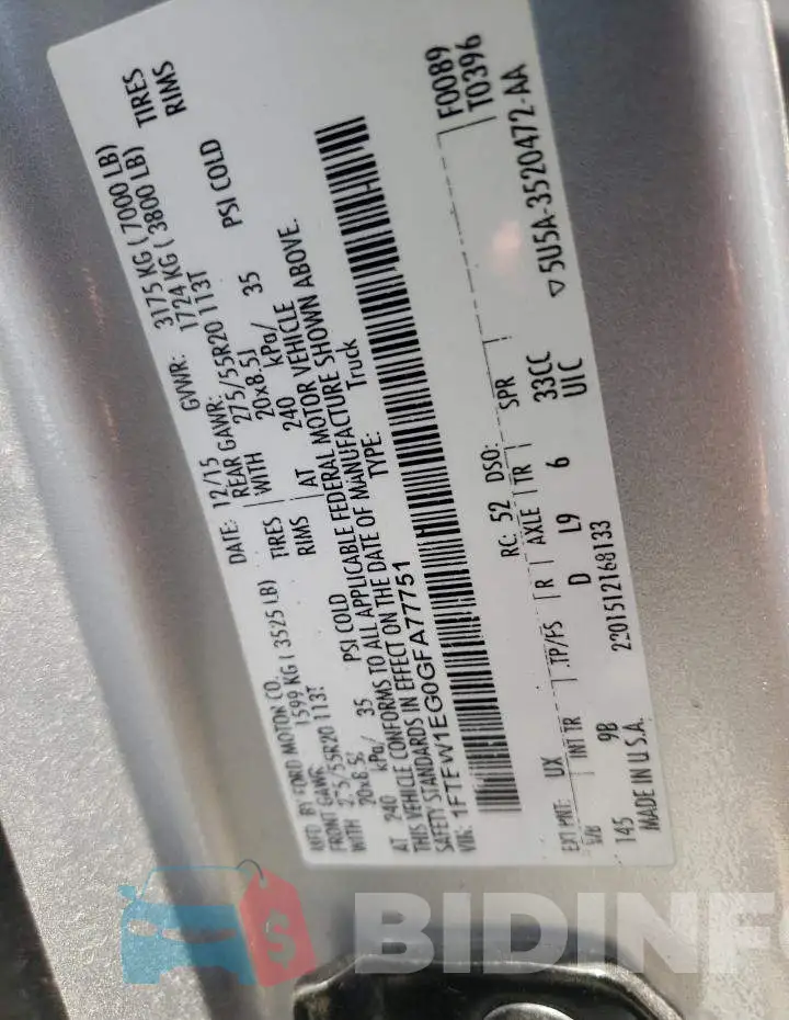 1FTEW1EG0GFA77751 Photo# 12