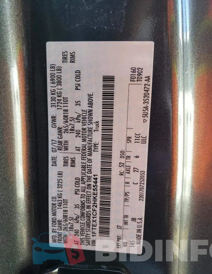 1FTEX1CF2HKE55441 Photo# 13