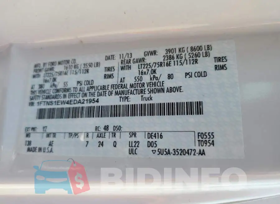 1FTNS1EW4EDA21954 Photo# 13