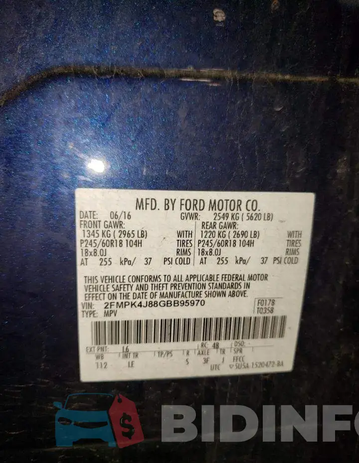 2FMPK4J88GBB95970 Photo# 13
