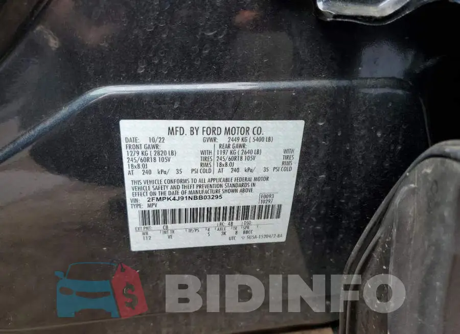 2FMPK4J91NBB03295 Photo# 13