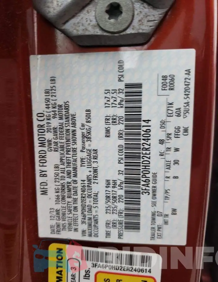 3FA6P0HD2ER240614 Photo# 12