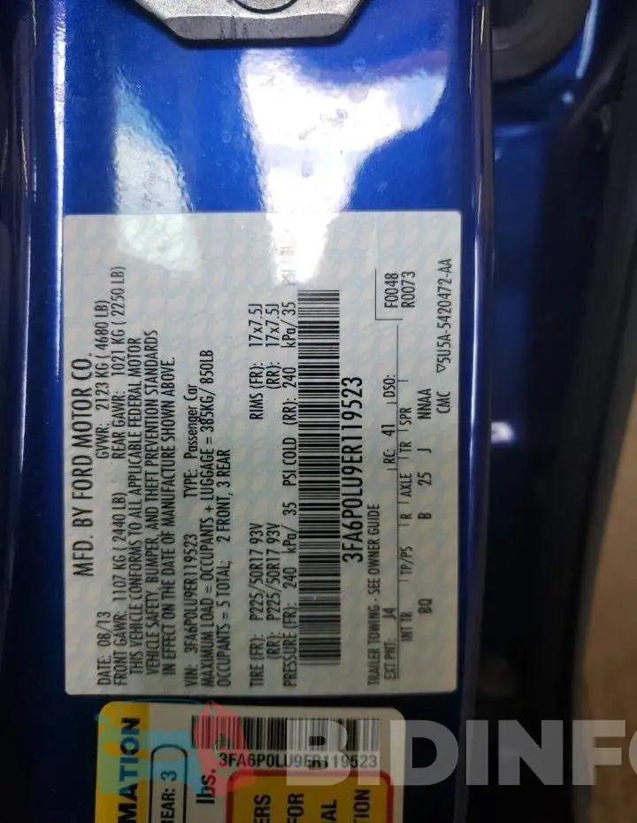 3FA6P0LU9ER119523 Photo# 12