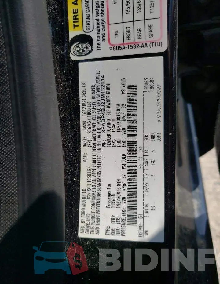 3FADP4BJ2JM132014 Photo# 12