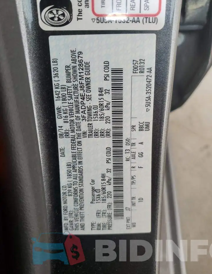 3FADP4EJ8FM128679 Photo# 13