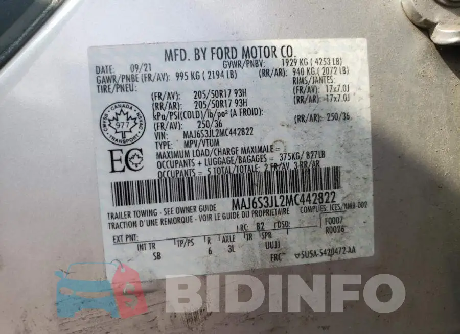 MAJ6S3JL2MC442822 Photo# 12