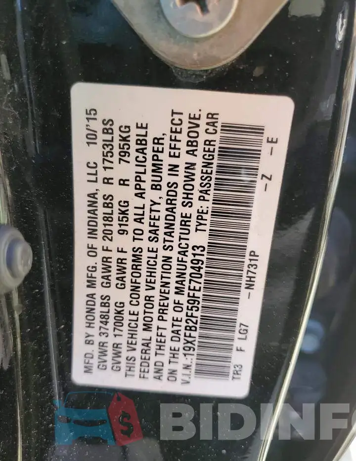 19XFB2F59FE704913 Photo# 13