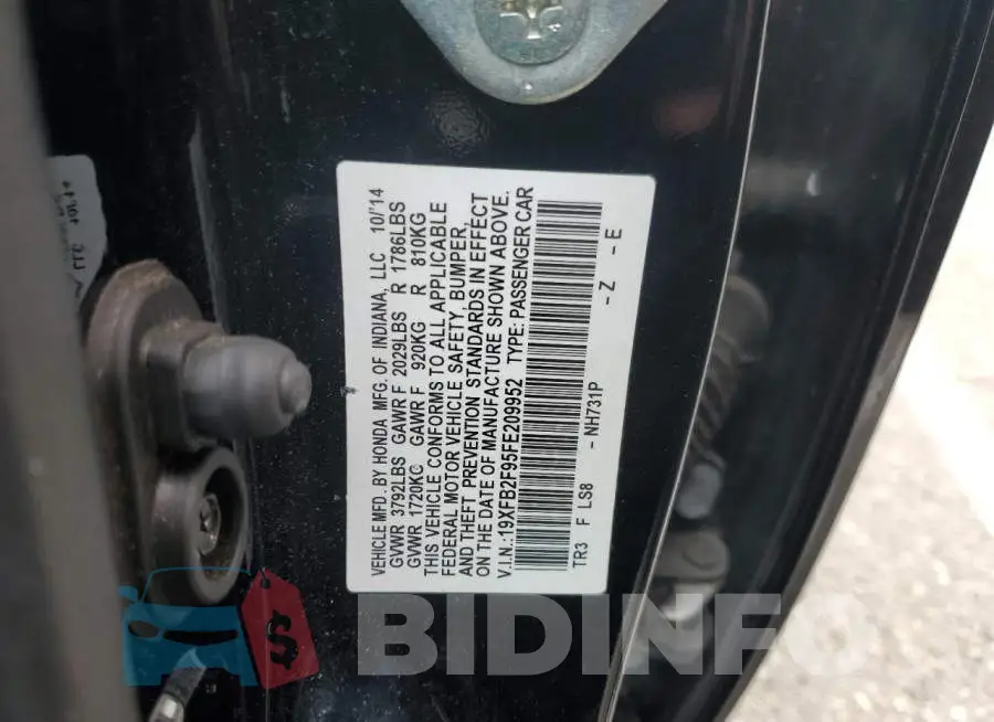 19XFB2F95FE209952 Photo# 13