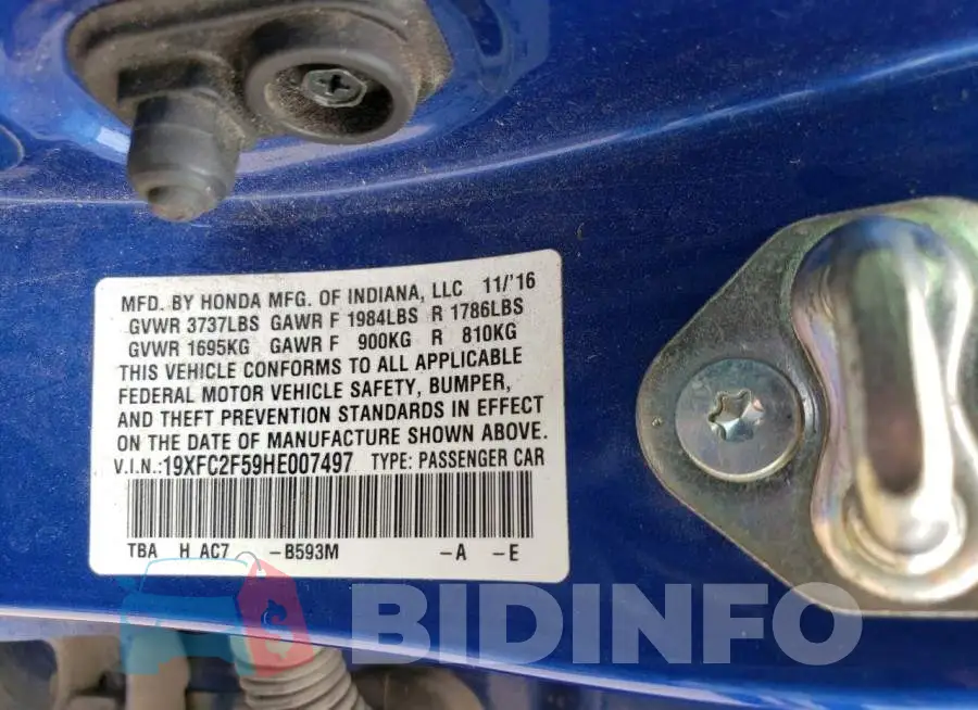 19XFC2F59HE007497 Photo# 12