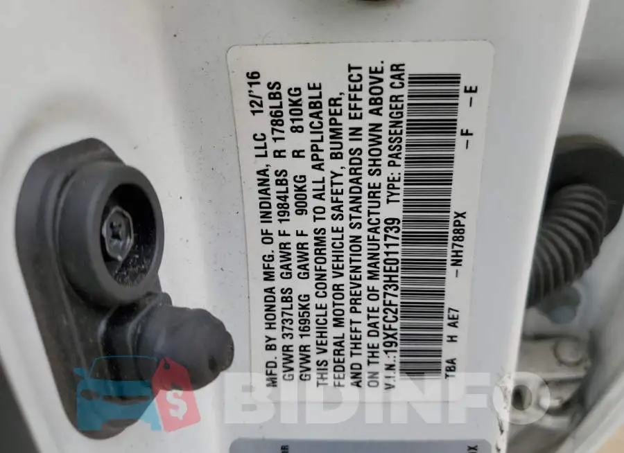 19XFC2F73HE011739 Photo# 12