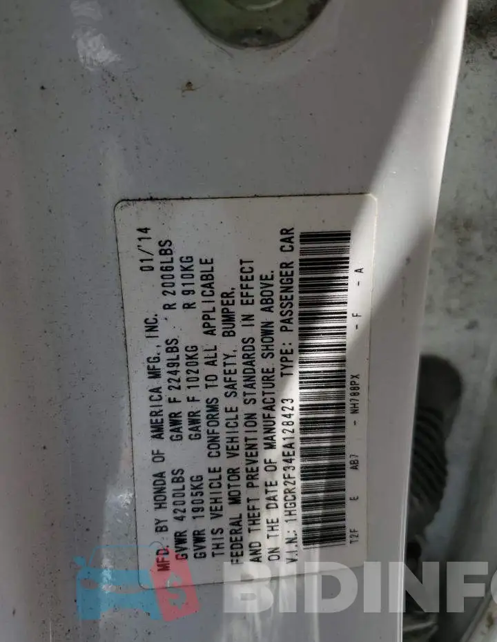 1HGCR2F34EA128423 Photo# 12