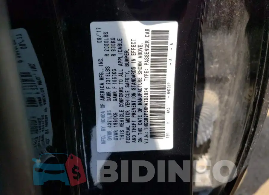 1HGCR2F86HA298024 Photo# 13
