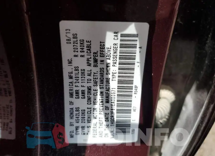 1HGCR3F91EA000571 Photo# 12
