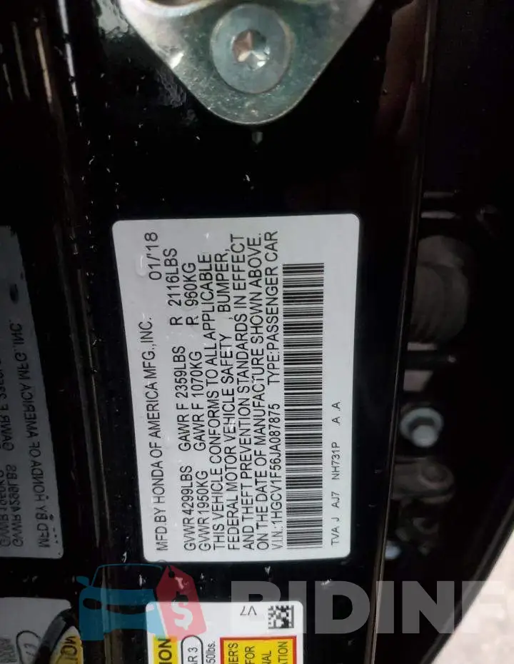 1HGCV1F56JA087875 Photo# 12