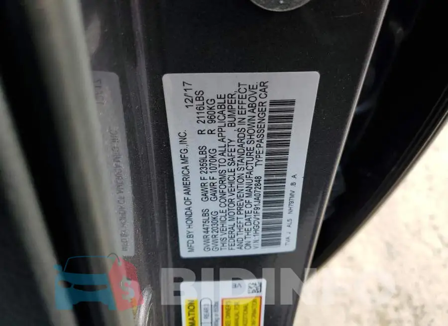 1HGCV1F91JA072848 Photo# 12