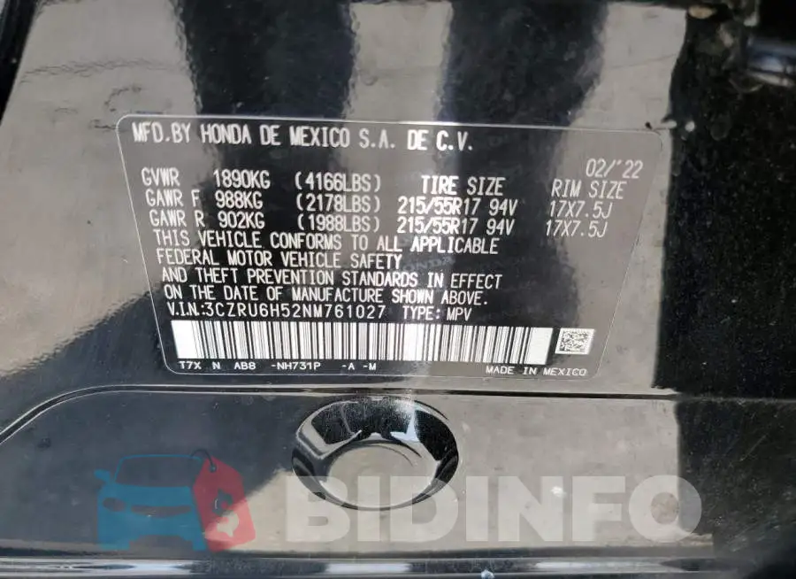 3CZRU6H52NM761027 Photo# 13