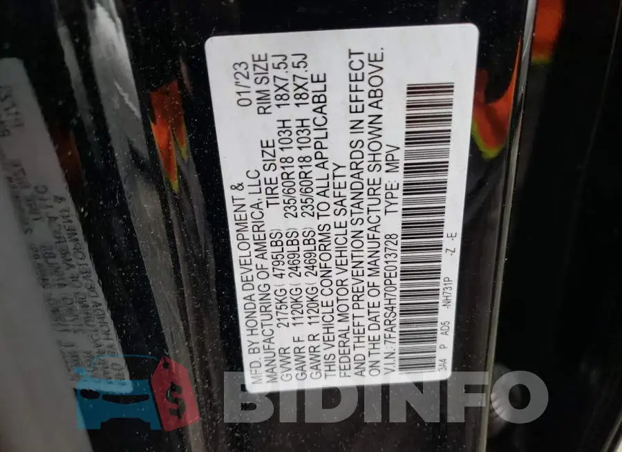 7FARS4H70PE013728 Photo# 14