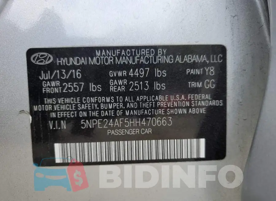 5NPE24AF5HH470663 Photo# 12