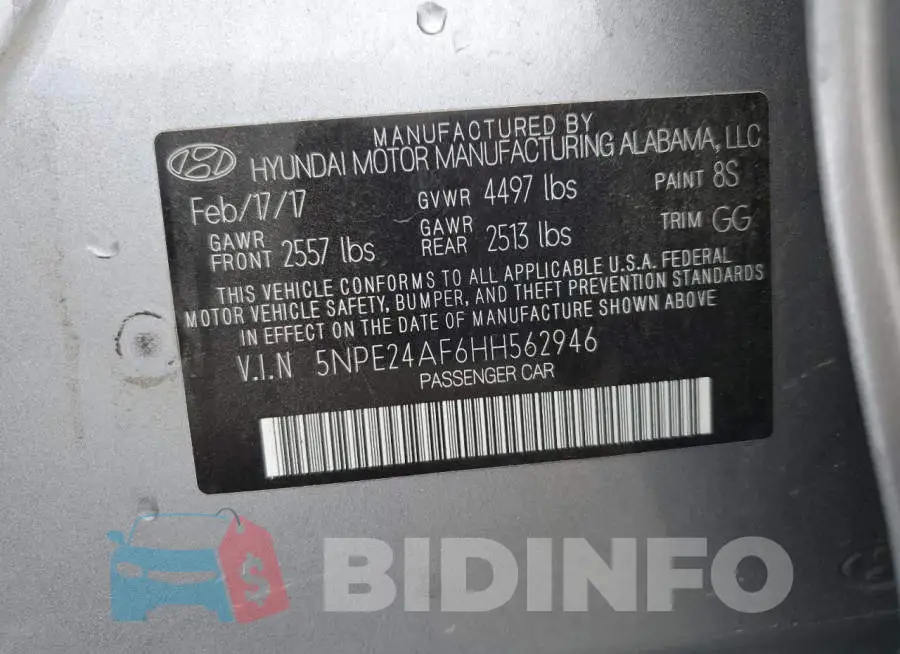5NPE24AF6HH562946 Photo# 12