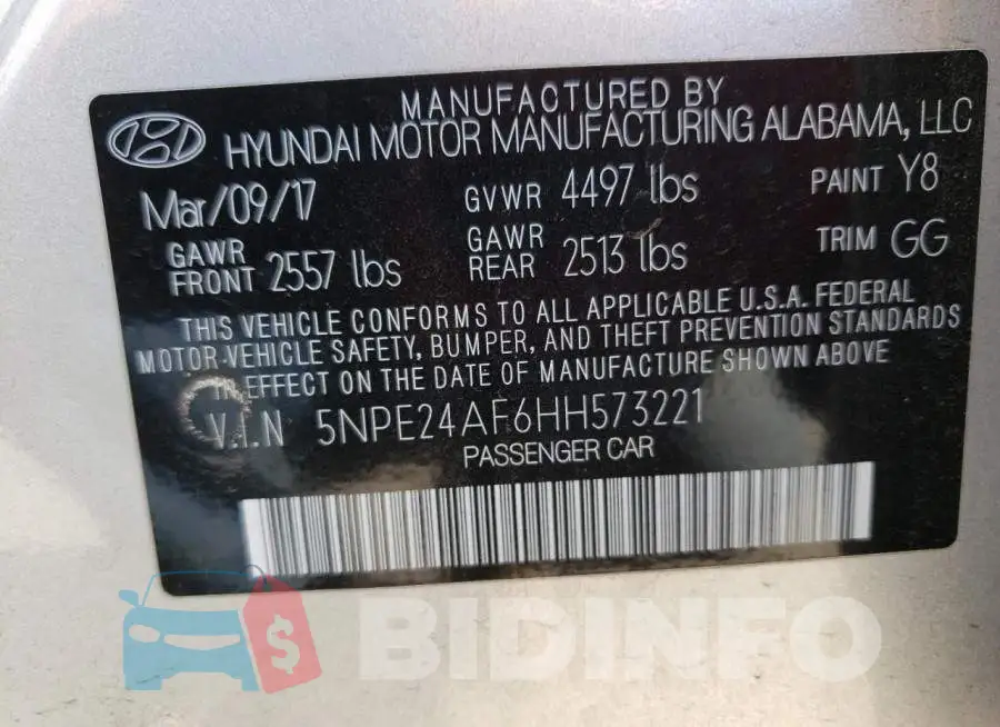 5NPE24AF6HH573221 Photo# 13