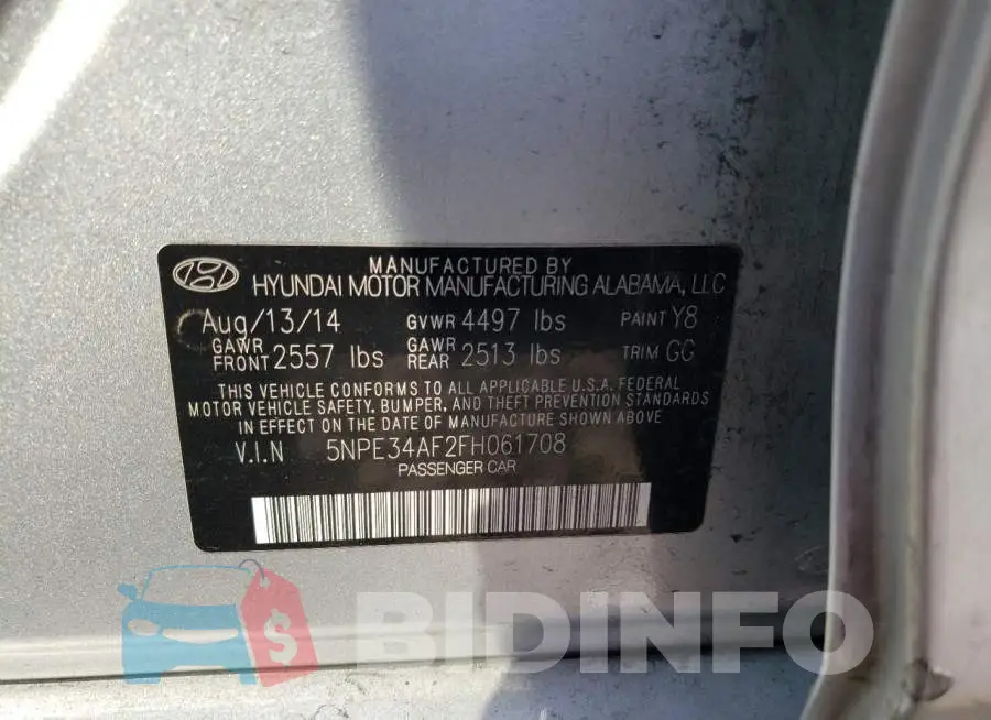 5NPE34AF2FH061708 Photo# 12