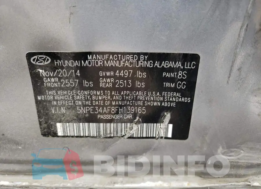 5NPE34AF8FH139165 Photo# 12