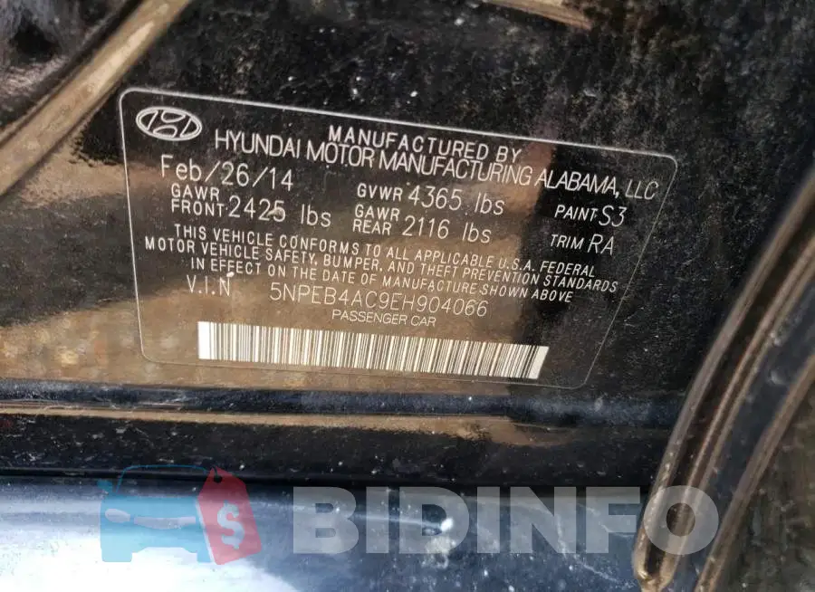 5NPEB4AC9EH904066 Photo# 12