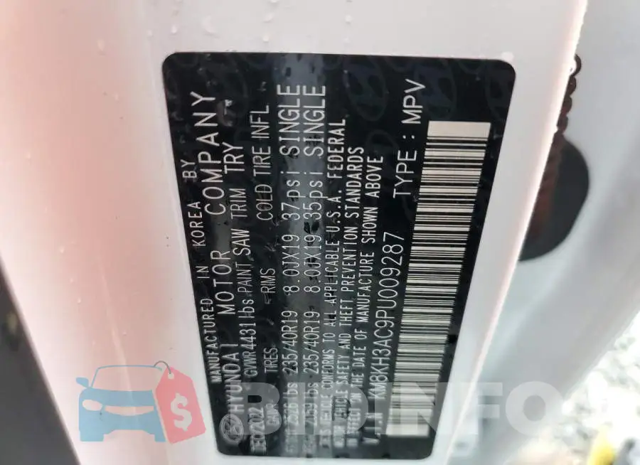 KM8KH3AC9PU009287 Photo# 13