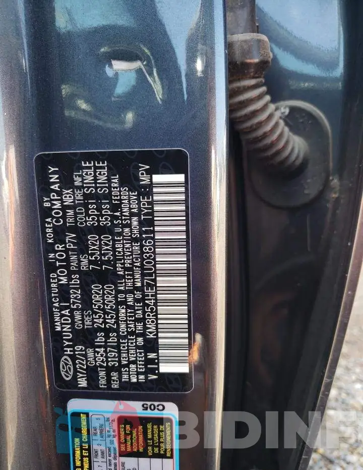 KM8R54HE7LU038611 Photo# 13