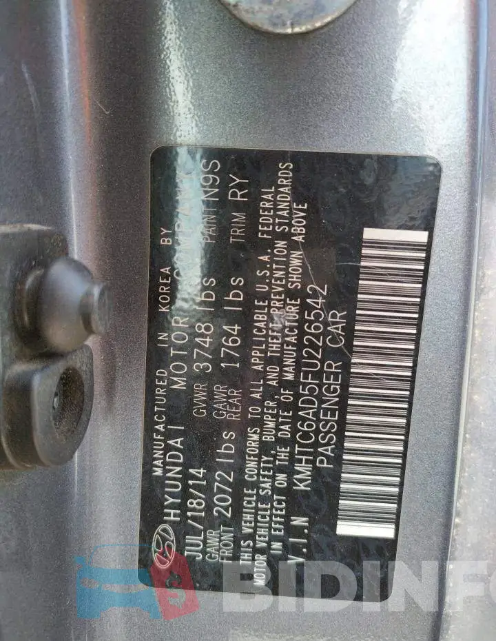 KMHTC6AD5FU226542 Photo# 12