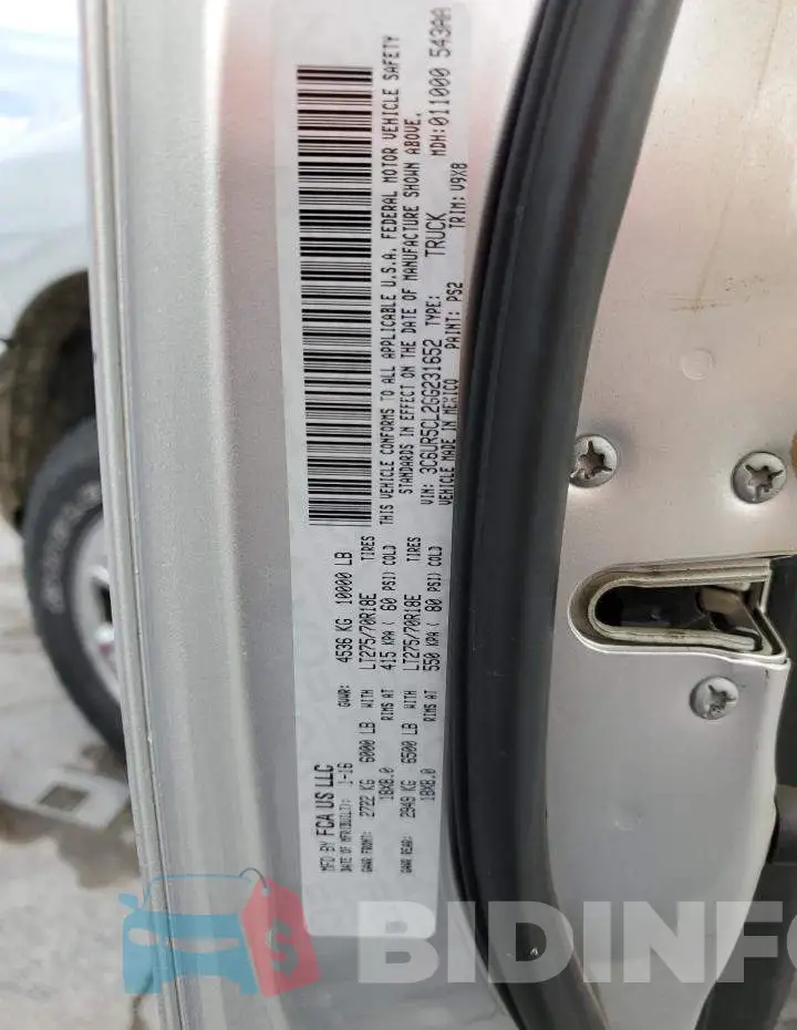 3C6UR5CL2GG231652 Photo# 12