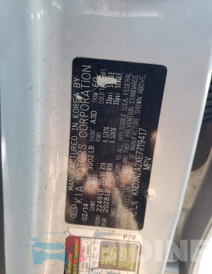 KNDJN2A2XE7719417 Photo# 12