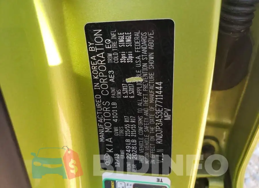 KNDJP3A53E7711444 Photo# 12