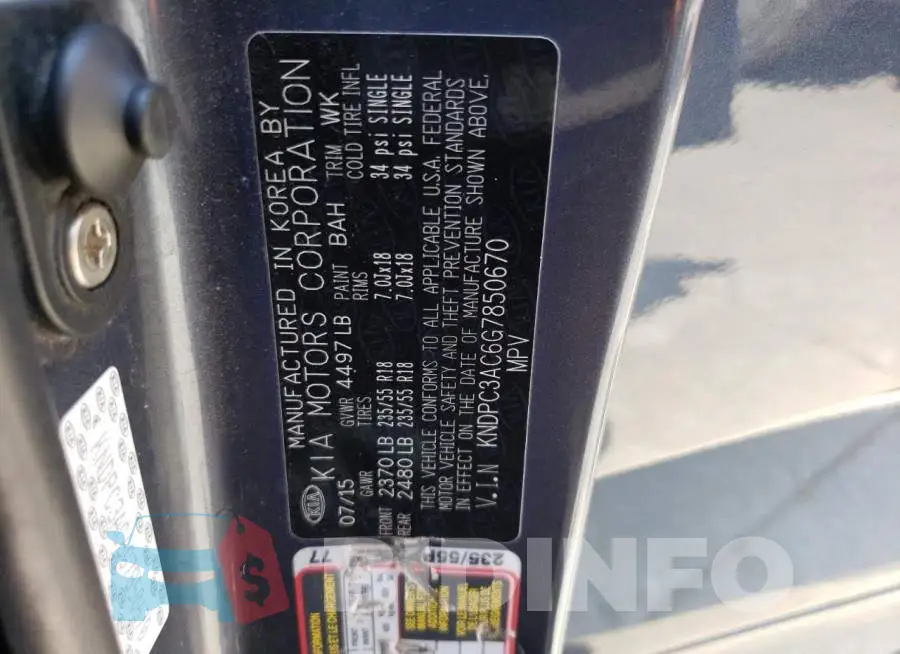 KNDPC3AC6G7850670 Photo# 12