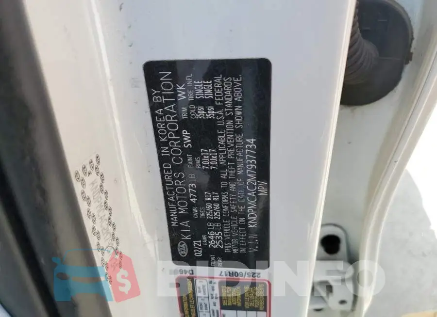 KNDPMCAC2M7937734 Photo# 12